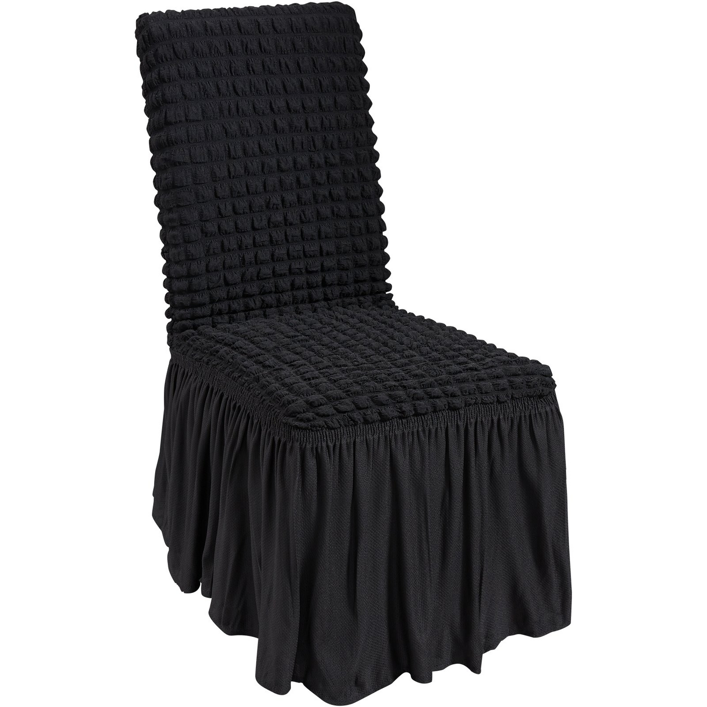 VEVOR Stretch Spandex Folding Chair Covers, Universal Fitted Chair Cover with Skirt, Removable Washable Protective Slipcovers, for Wedding, Holiday, Banquet, Party, Celebration, Dining (4 PCS Black)