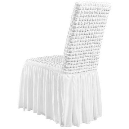 VEVOR Stretch Spandex Folding Chair Covers, Universal Fitted Chair Cover with Skirt, Removable Washable Protective Slipcovers, for Wedding, Holiday, Banquet, Party, Celebration, Dining (4 PCS White)