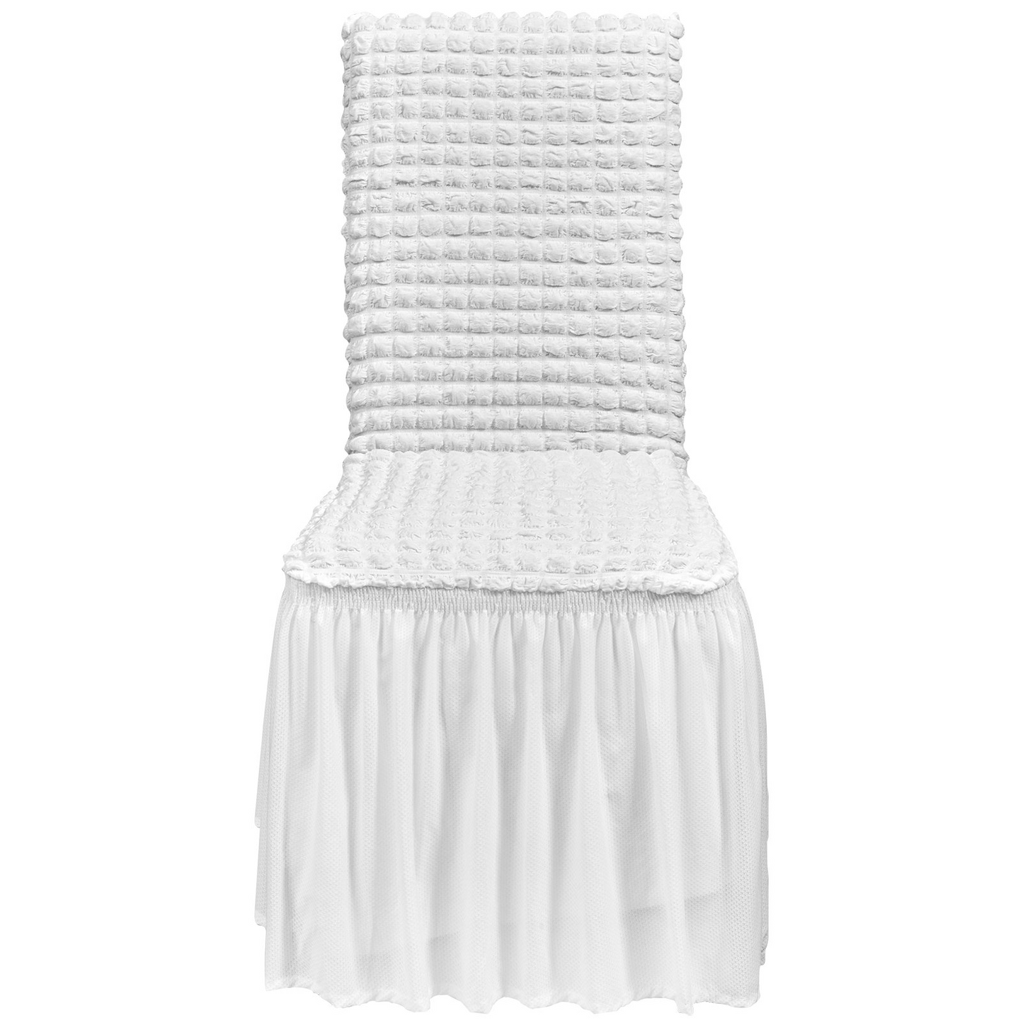 VEVOR Stretch Spandex Folding Chair Covers, Universal Fitted Chair Cover with Skirt, Removable Washable Protective Slipcovers, for Wedding, Holiday, Banquet, Party, Celebration, Dining (4 PCS White)