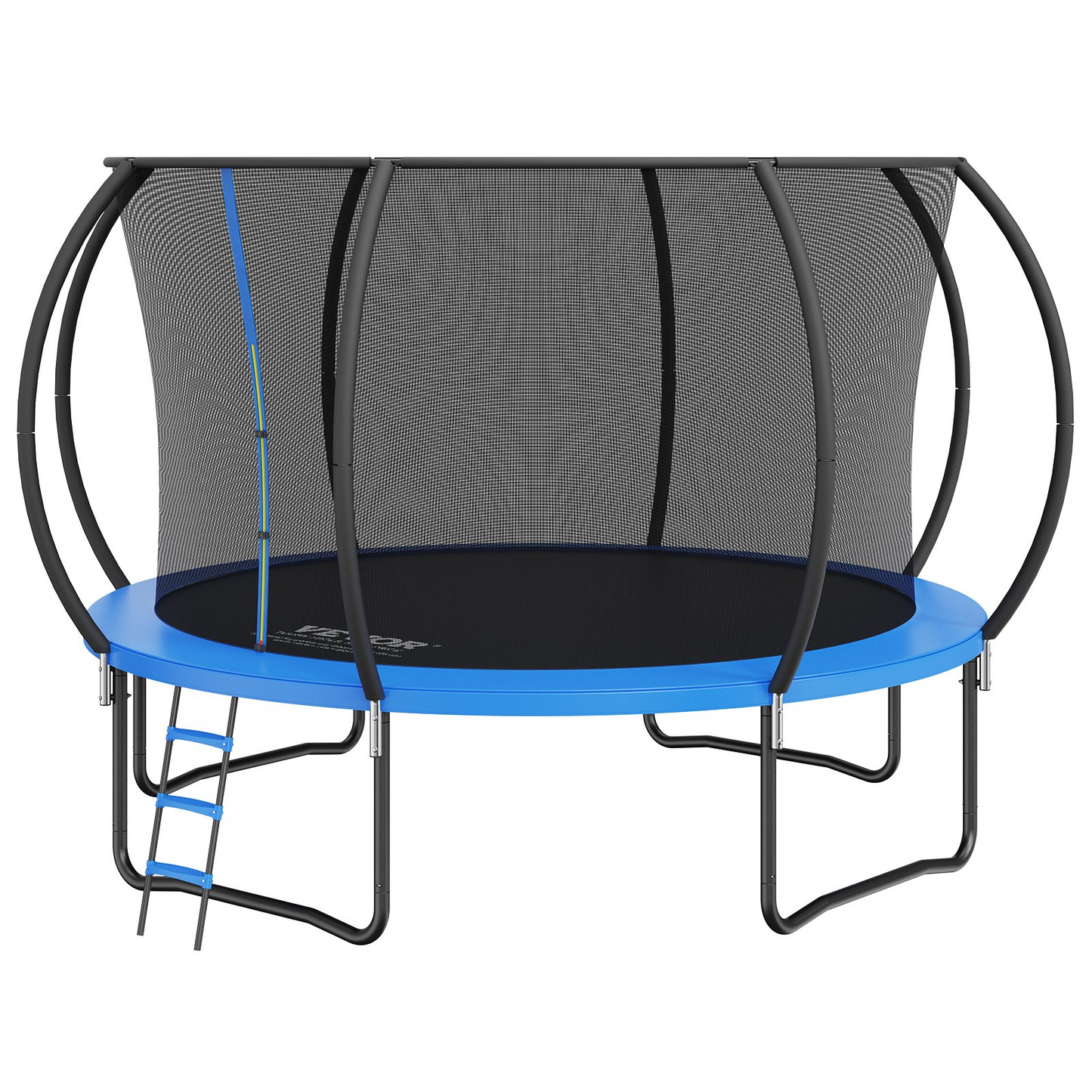 VEVOR 12FT Trampoline, 400 lbs Trampoline with Enclosure Net, Ladder, and Curved Pole, Heavy Duty Trampoline with Jumping Mat and Spring Cover Padding, Outdoor Recreational Trampolines for Kids Adults