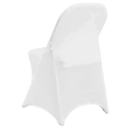 VEVOR Stretch Spandex Folding Chair Covers, Universal Fitted Chair Cover, Removable Washable Protective Slipcovers, for Wedding, Holiday, Banquet, Party, Celebration, Dining (100PCS White)