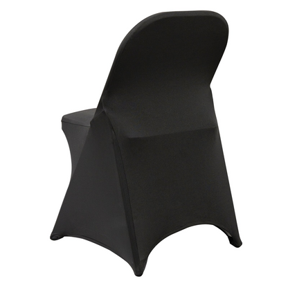 VEVOR Stretch Spandex Folding Chair Covers, Universal Fitted Chair Cover, Removable Washable Protective Slipcovers, for Wedding, Holiday, Banquet, Party, Celebration, Dining (50PCS Black)