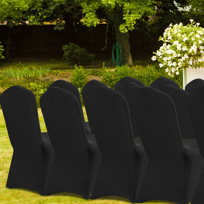 VEVOR Stretch Spandex Folding Chair Covers, Universal Fitted Chair Cover, Removable Washable Protective Slipcovers, for Wedding, Holiday, Banquet, Party, Celebration, Dining (50PCS Black)