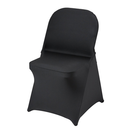 VEVOR Stretch Spandex Folding Chair Covers, Universal Fitted Chair Cover, Removable Washable Protective Slipcovers, for Wedding, Holiday, Banquet, Party, Celebration, Dining (100PCS Black)