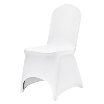 VEVOR Stretch Spandex Folding Chair Covers, Universal Fitted Arched Front Cover, Removable Washable Protective Slipcovers, for Wedding, Holiday, Banquet, Party, Celebration, Dining (100PCS White)