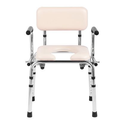 VEVOR Adjustable Bedside Commode Chair with Padded Seat & Drop-Down Arms