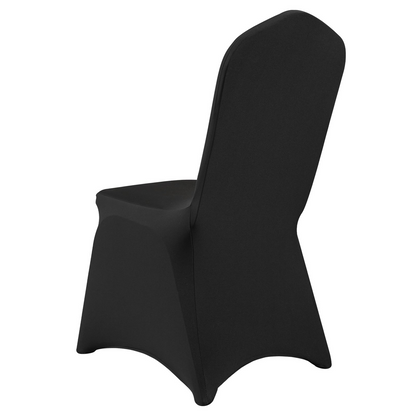 VEVOR Stretch Spandex Folding Chair Covers, Universal Fitted Arched Front Cover, Removable Washable Protective Slipcovers, for Wedding, Holiday, Banquet, Party, Celebration, Dining (50PCS Black)