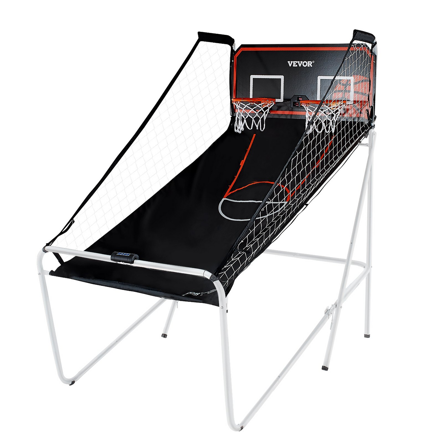 VEVOR Foldable Basketball Arcade Game, 2 Player Indoor Basketball Game, Home Dual Shot Sport with 4 Balls, 8 Game Modes, Electronic Scoreboard, and Inflation Pump, for Kids, Adults (Black & White)