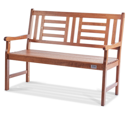 VEVOR Outdoor Bench, 48 inches Wood Garden Bench for Outdoors, 700 lbs Load Capacity Bench, Outdoor Garden Park Bench with Backrest and Armrests, Patio Bench for Garden, Park, Yard, Front Porch