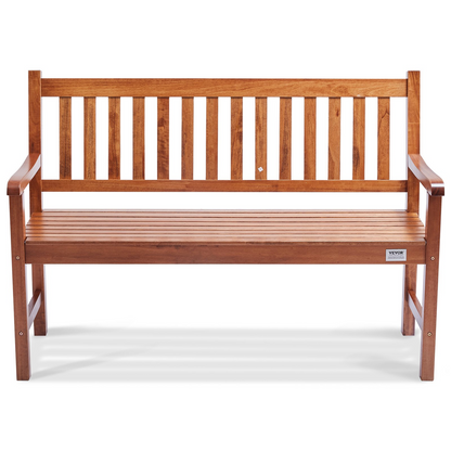 VEVOR Outdoor Bench, 50 inches Wood Garden Bench for Outdoors, Outdoor Garden Park Bench with Backrest and Armrests, 800 lbs Load Capacity Bench, Patio Bench for Garden, Park, Yard, Front Porch