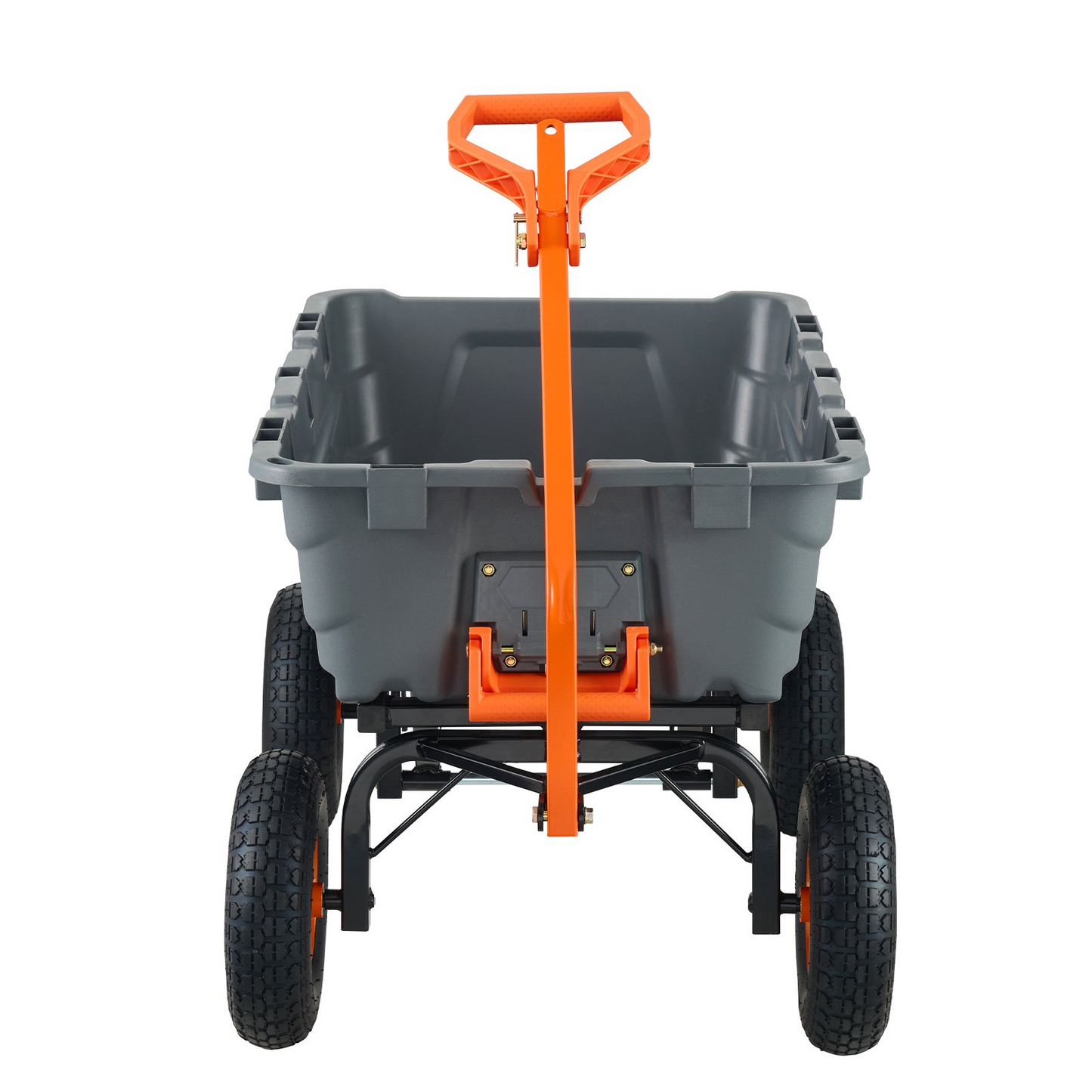 VEVOR Dump Cart, Poly Garden Dump Cart with Easy to Assemble Steel Frame, Dump Wagon with 2-in-1 Convertible Handle, Utility Wheelbarrow 1500 lbs Capacity, 13 inch Tires