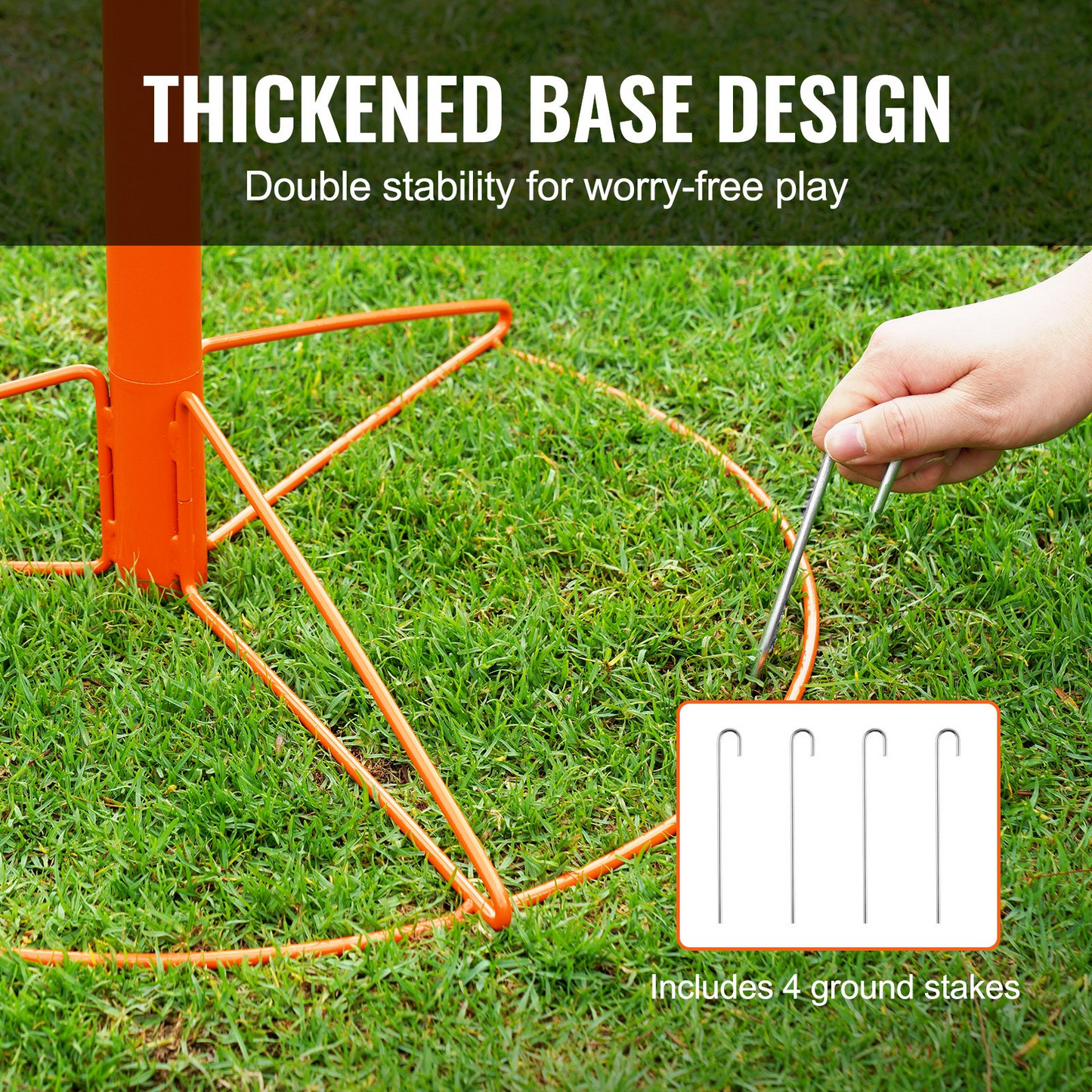 VEVOR Disc Golf Basket, 24-Chains Portable Disc Golf Target Hole, Heavy Duty Steel Practice Disc Golf Basket Stand Equipment, Indoor & Outdoor Pro Golf Basket Set with 6 Discs, Orange