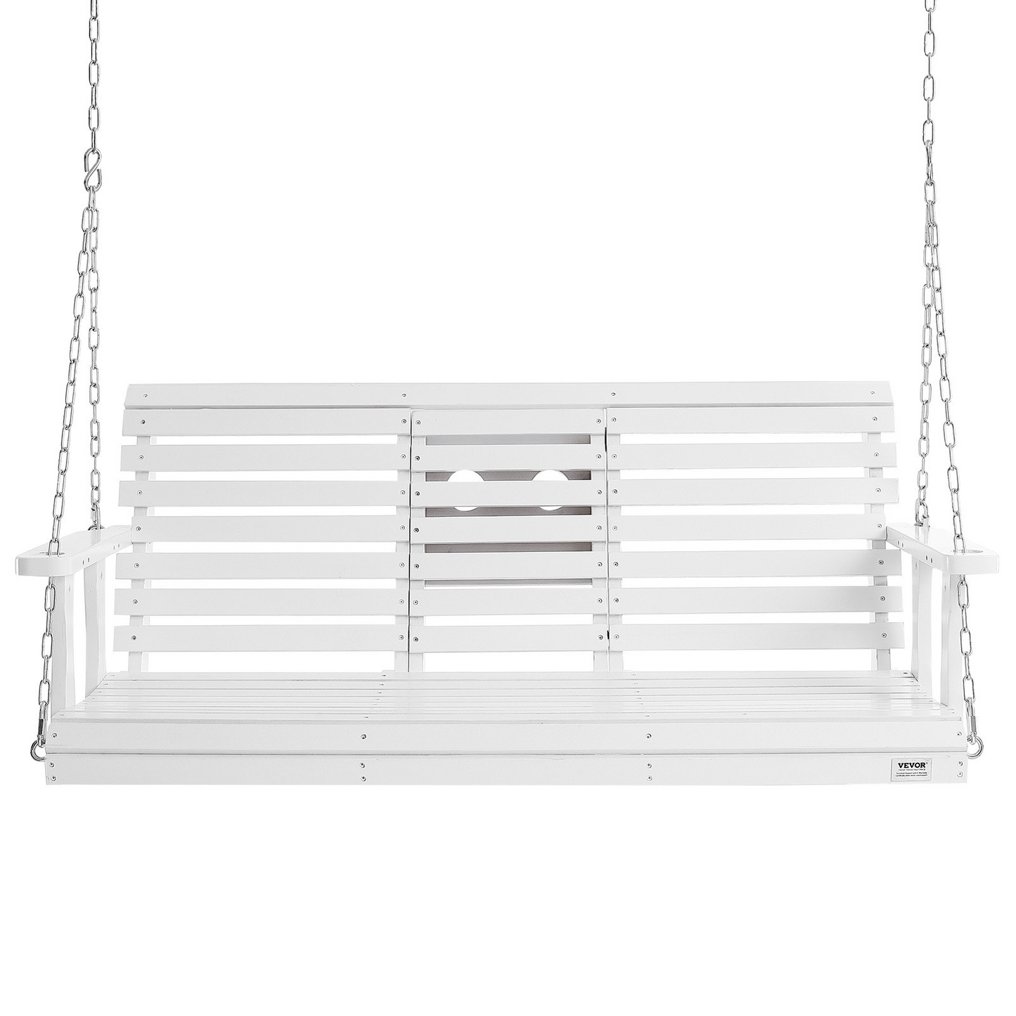 VEVOR 5 ft Heavy Duty Wooden Porch Swing - 880 lbs Capacity, White Patio Bench