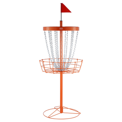 VEVOR Disc Golf Basket, 24-Chains Portable Disc Golf Target Hole, Heavy Duty Steel Practice Disc Golf Basket Stand Equipment, Indoor & Outdoor Pro Golf Basket Set with 6 Discs, Orange