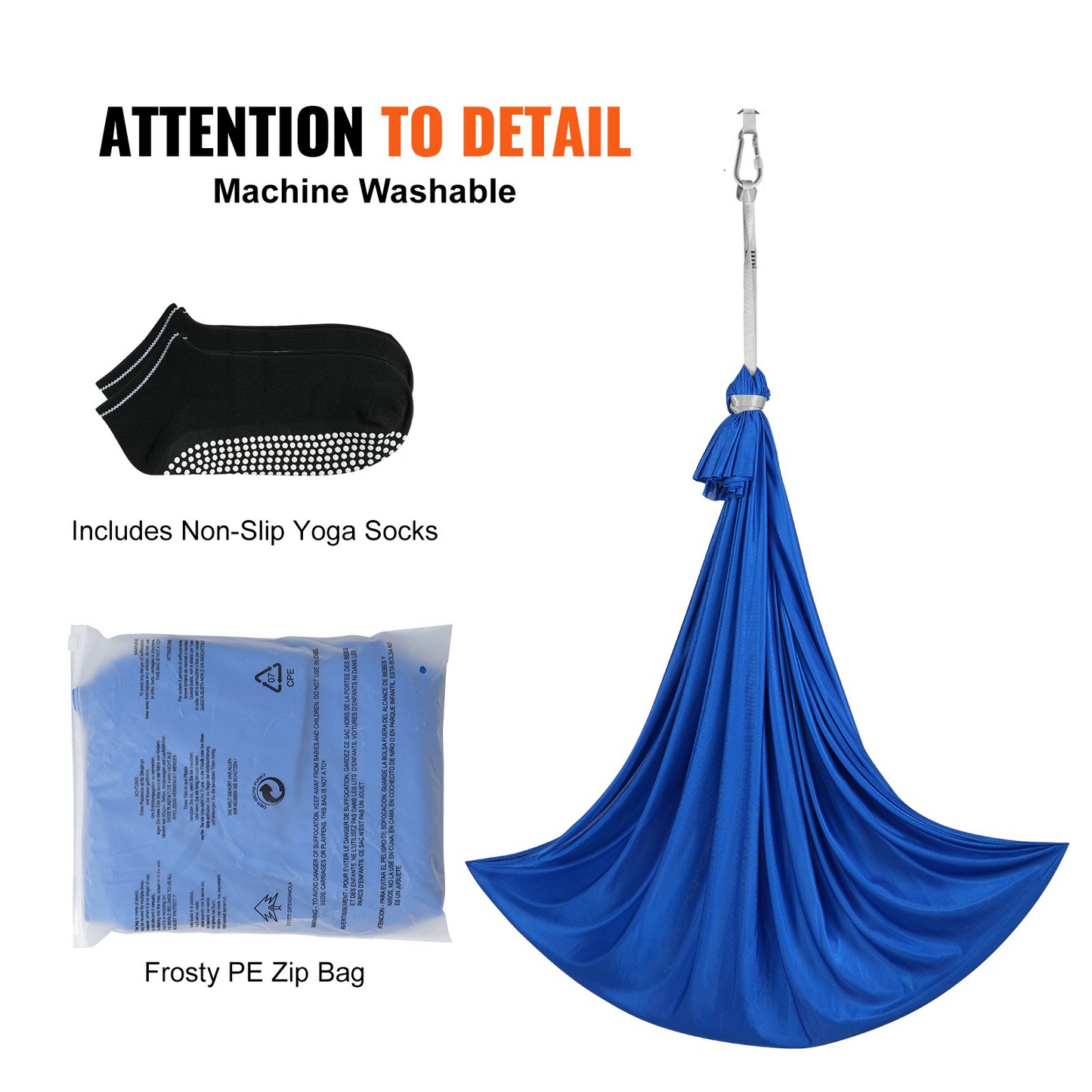 VEVOR Sensory Therapy Swing for Kids - 3.1 Yards Indoor/Outdoor Hammock, Blue