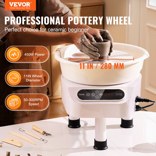 VEVOR Pottery Wheel 11", 450W Electric Ceramic Wheel with Foot Pedal