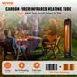 VEVOR Infrared Heater, 1500W Oscillation Electric Space Heater, Patio Heater w/ 2 Speeds & Timer, Outdoor/Outdoor for Bedroom,Studio,Porch,Dining Room,Studio, Stand,31.5 in L, Black