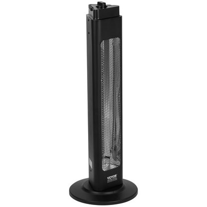 VEVOR Infrared Heater, 1500W Oscillation Electric Space Heater, Patio Heater w/ 2 Speeds & Timer, Outdoor/Outdoor for Bedroom,Studio,Porch,Dining Room,Studio, Stand,31.5 in L, Black