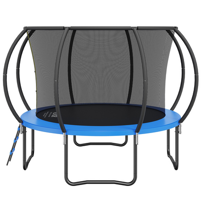 VEVOR 10FT Trampoline, 330 lbs Trampoline with Enclosure Net, Ladder, and Curved Pole, Heavy Duty Trampoline with Jumping Mat and Spring Cover Padding, Outdoor Recreational Trampolines for Kids Adults