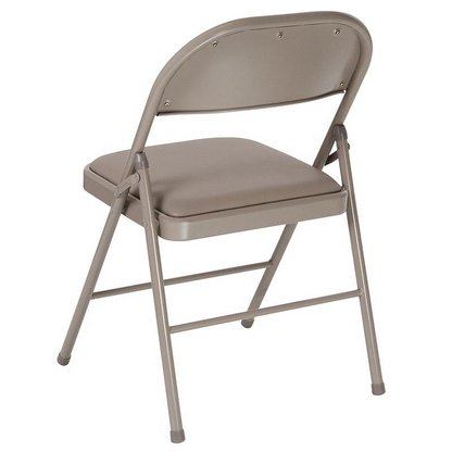 4 Pk. HERCULES Series Double Braced Gray Vinyl Folding Chair