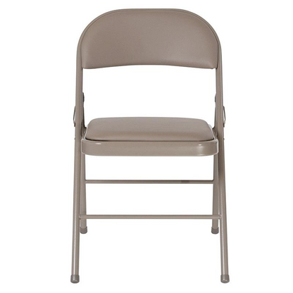 4 Pk. HERCULES Series Double Braced Gray Vinyl Folding Chair