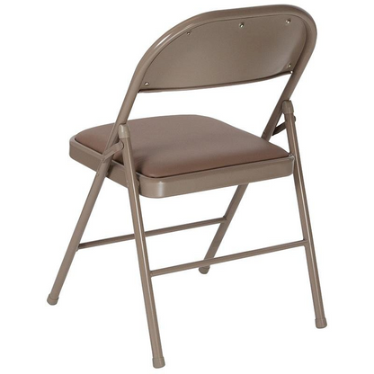 4 Pk. HERCULES Series Double Braced Beige Vinyl Folding Chair