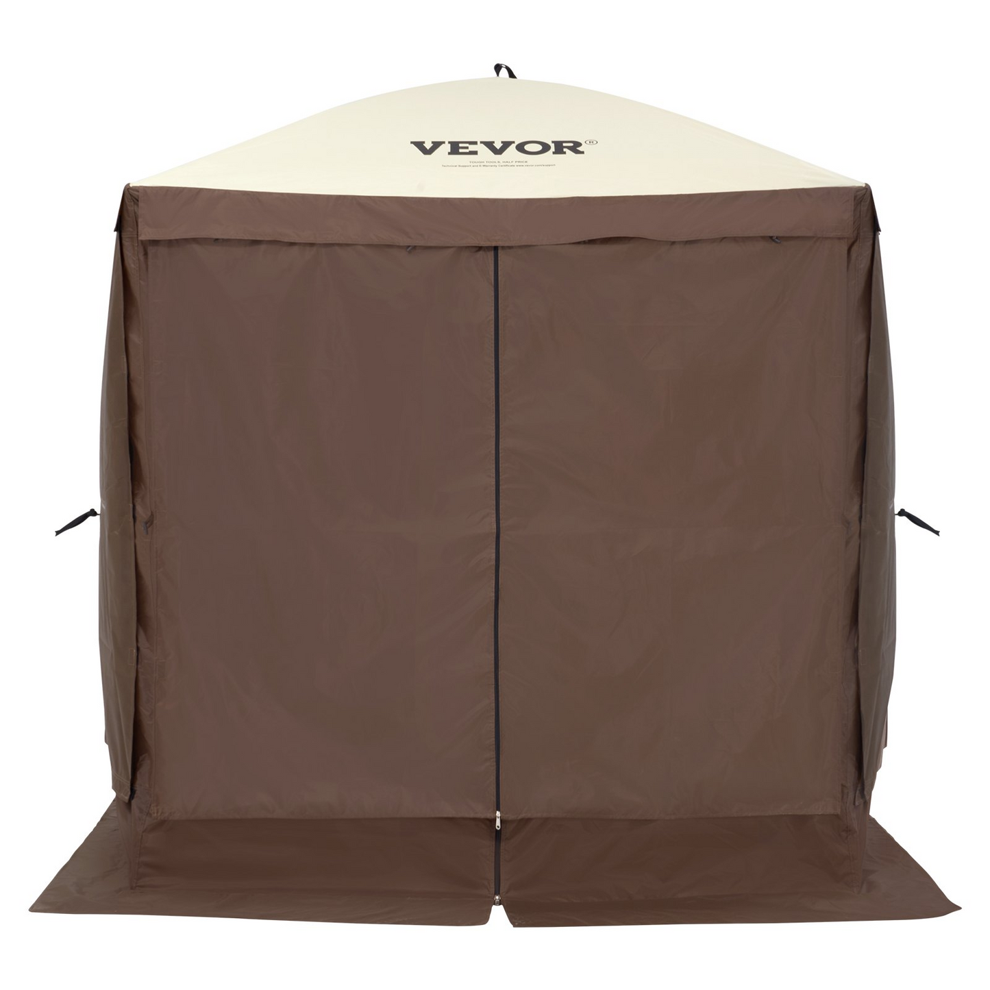 VEVOR Pop Up Gazebo Tent, Pop-Up Screen Tent 4 Sided Canopy Sun Shelter with 4 Removable Privacy Wind Cloths & Mesh Windows, 6x6FT Quick Set Screen Tent with Mosquito Netting, Brown