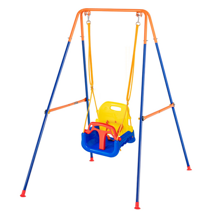 VEVOR Swing Sets for Backyard 3 in 1 Toddler Swing Set with 4 Sandbags Foldable