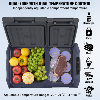 VEVOR 25L Dual Zone Car Cooler, Compact Refrigeration for Home & Car Use