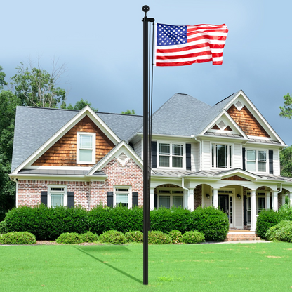 VEVOR 20FT Detachable Flagpole Kit Heavy Duty Aluminum Flag Pole American Black