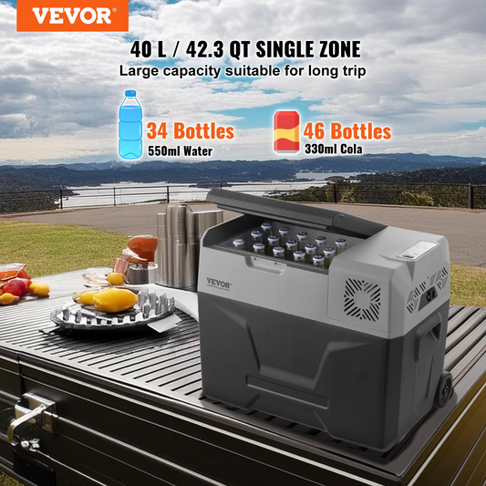 VEVOR 40L Portable Car Cooler, Single Zone, Compact Design for Home & Car