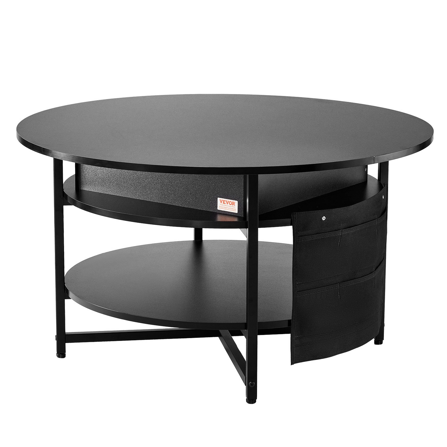 VEVOR Lift Top Coffee Table 35.3" Round Coffee Table for Living Room Black