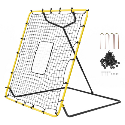 VEVOR Baseball & Softball Rebounder Net 4x4.5 Ft, Adjustable Pitch Back