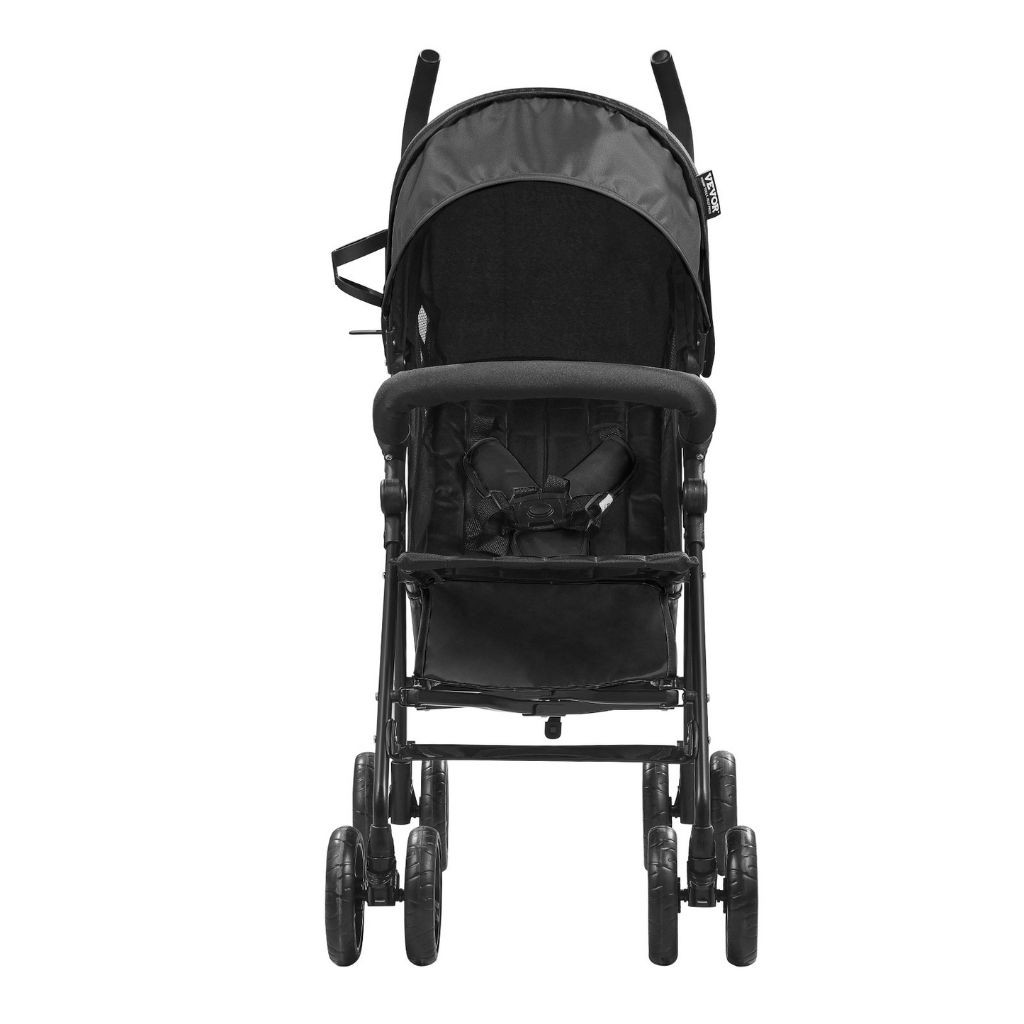 VEVOR Lightweight Stroller Compact Easy Fold Adjustable Backrest Black Storage