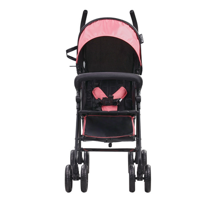 VEVOR Lightweight Stroller Compact Easy Fold Adjustable Backrest Black/Pink