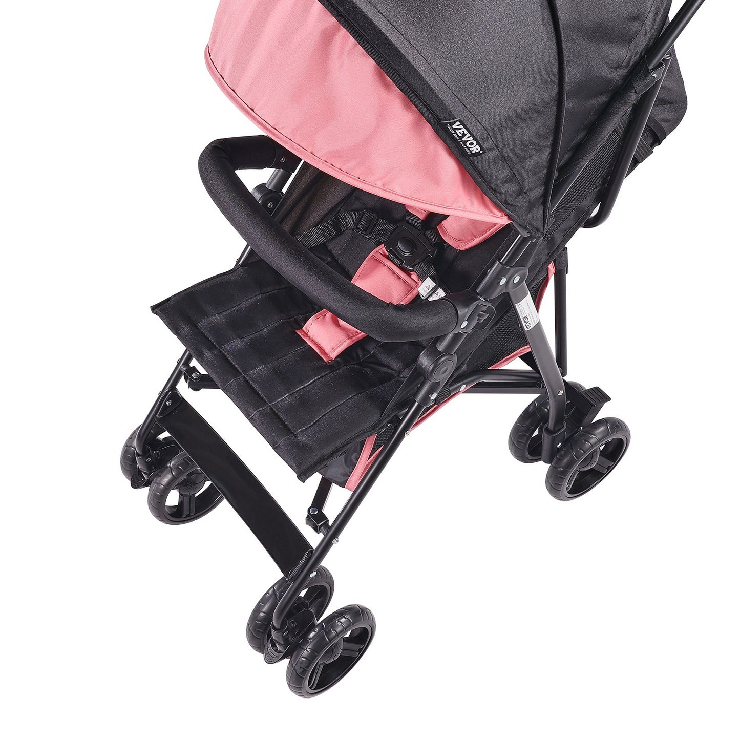 VEVOR Lightweight Stroller Compact Easy Fold Adjustable Backrest Black/Pink