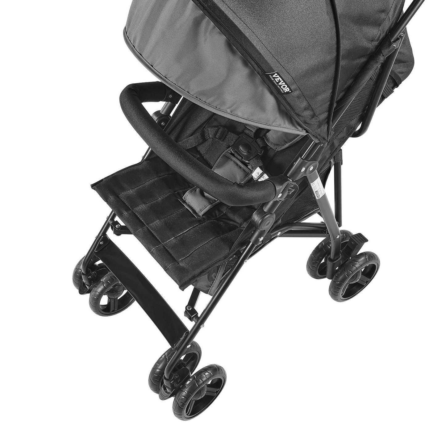 VEVOR Lightweight Stroller Compact Easy Fold Adjustable Backrest Dark Gray/Black