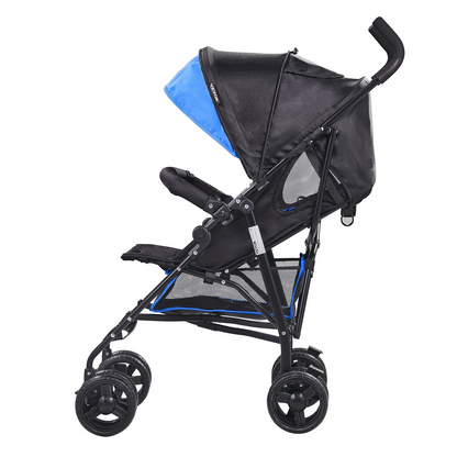 VEVOR Lightweight Stroller Compact Easy Fold Adjustable Backrest Black/Blue