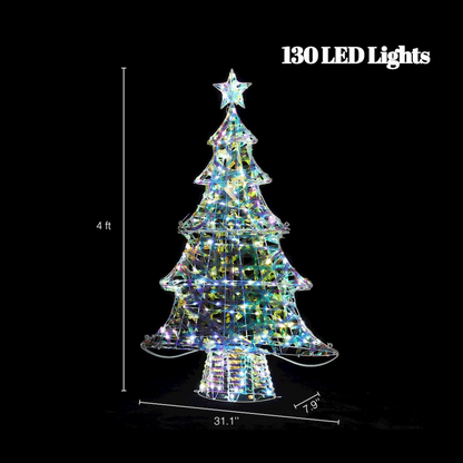 LuxenHome Lighted Christmas Tree Indoor and Outdoor Holiday Decoration