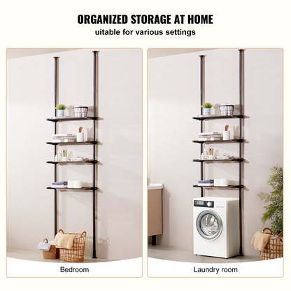 VEVOR Over the Toilet Storage 4-Tier Bathroom Shelf Rack Space Saver Organizer