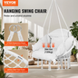 VEVOR Hammock Swinging Chair Macramé Hanging Chair with Cushion Indoor & Outdoor