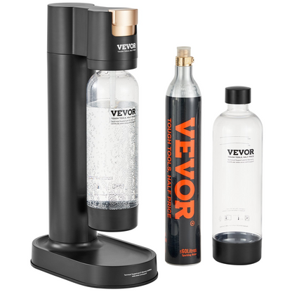 VEVOR Sparkling Water Maker, Soda Maker Machine for Home Carbonating, Seltzer Water Starter Kit with 2 BPA-free 1L PET Bottles, CO2 Cylinder, Compatible with Mainstream Screw-in 60L CO2 Cylinder