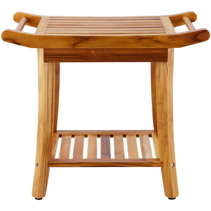 VEVOR Teak Shower Bench 22 x 14.4 x 18.5 in Wood Shower Stool Chair for Bathroom