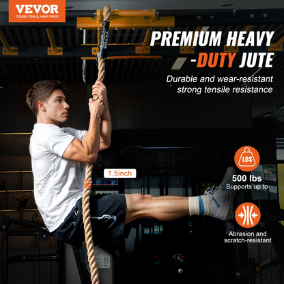 VEVOR 1.5"x20FT Gym Climbing Rope, Strength Training Rope for Home Fitness