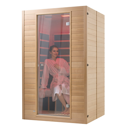 VEVOR Far Infrared Wooden Sauna, Room Home Sauna Spa for 2 Person 1800W