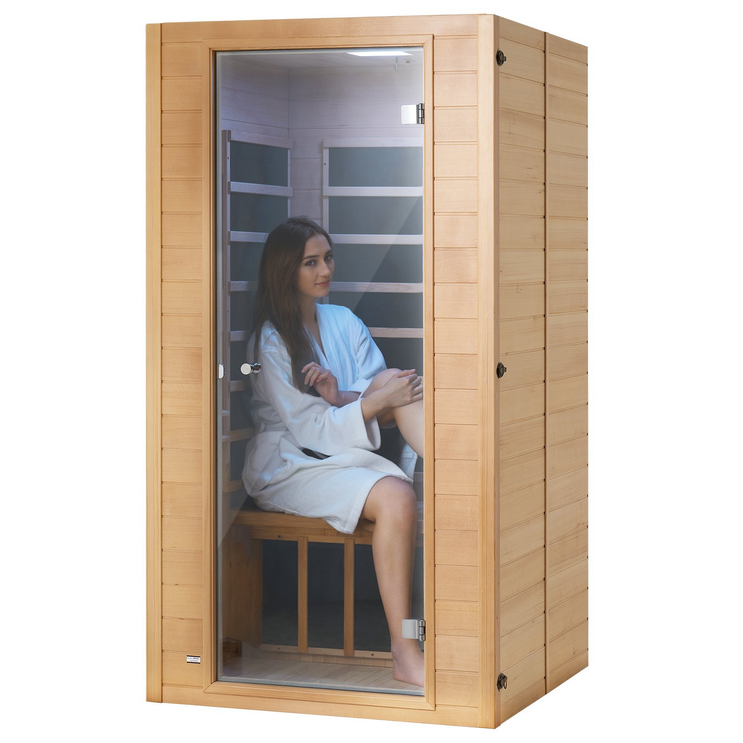 VEVOR Far Infrared Wooden Sauna Room, 1400W, 1-2 Person Wellness Spa