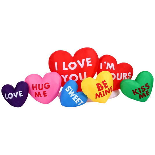 6ft Inflatable Heart Shape Candy Convo w/ Lights