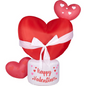 8ft Inflatable Hearts with Bows and Lights