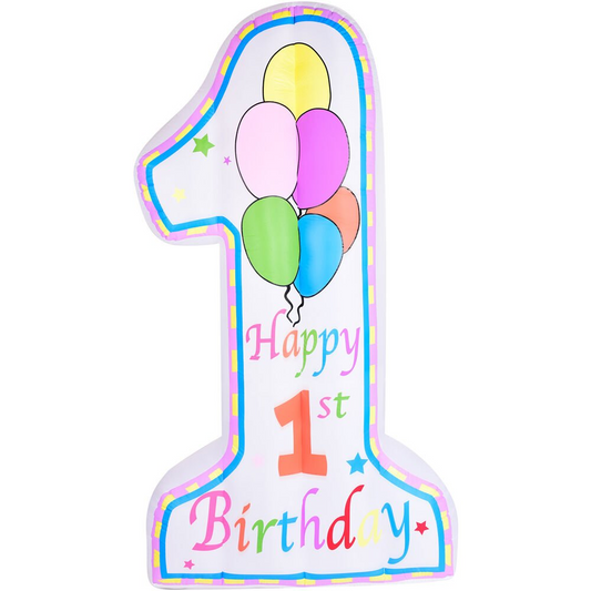 8ft Inflatable 1st Birthday with Lights