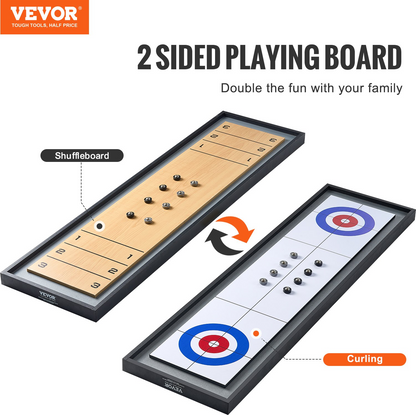 VEVOR 45" Shuffleboard and Curling 2 in 1 Board Game Portable Tabletop Set